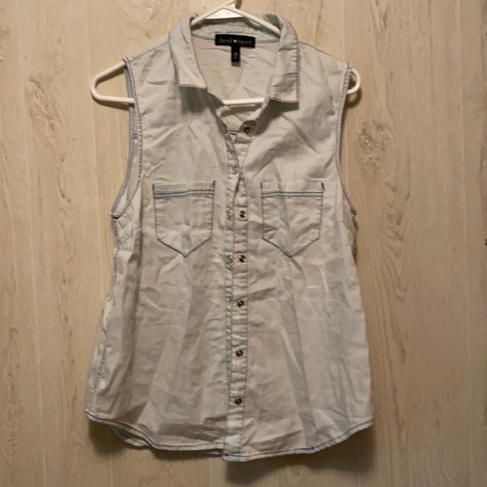 Pearl Snap Chambray Top